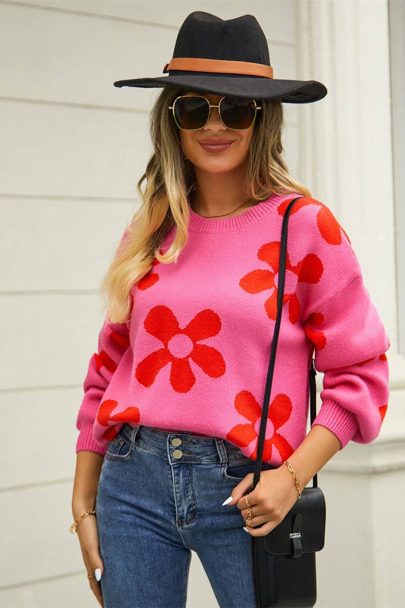 CWOSWL1658_Crew Neck Long Sleeve Pullover Sweater