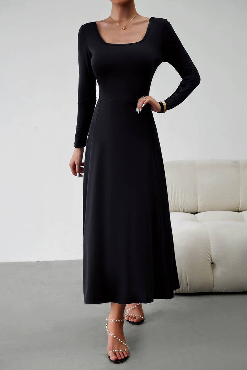 CWDMD1104_Sweetheart Neck Long Sleeve Maxi Evening Dress