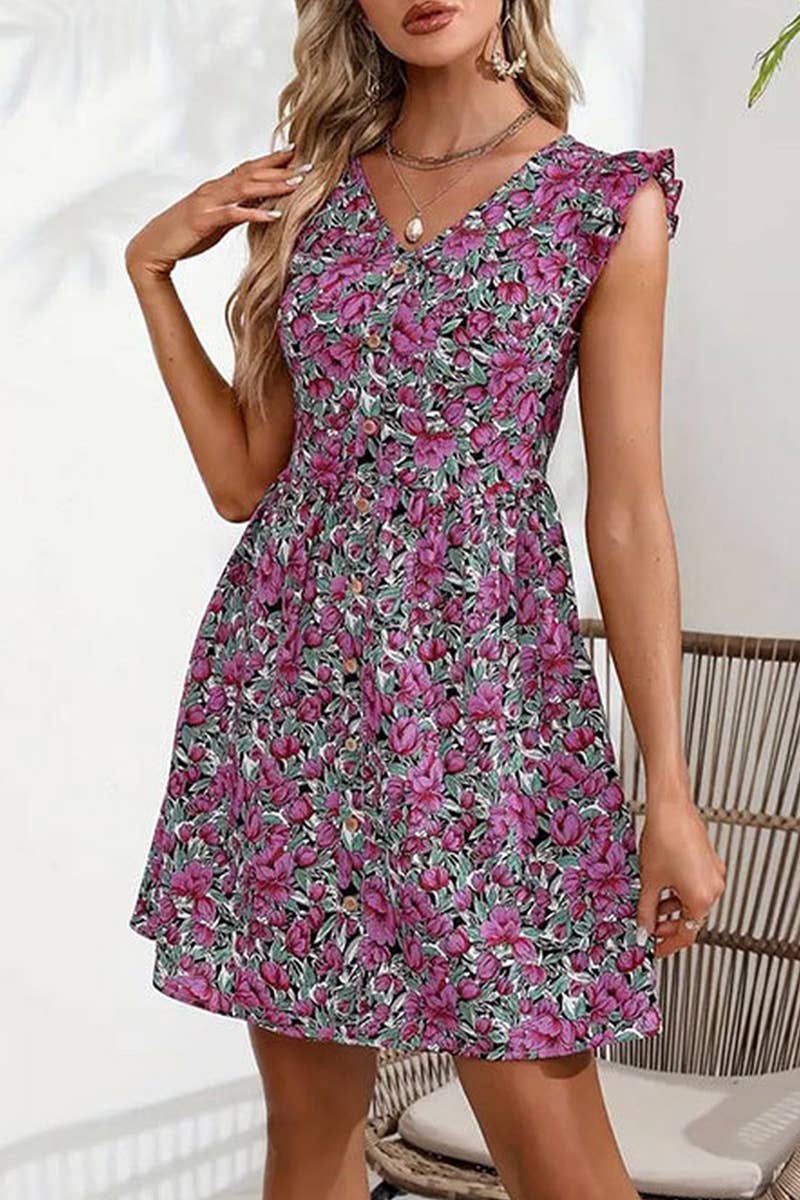 CWDSD7657_SUMMER HOLIDAY FLORAL WAIST SHORT DRESS