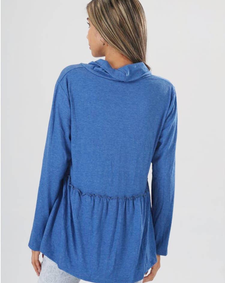 CWTTL1207_Turtle Neck Loose Long Sleeve Pullover Top