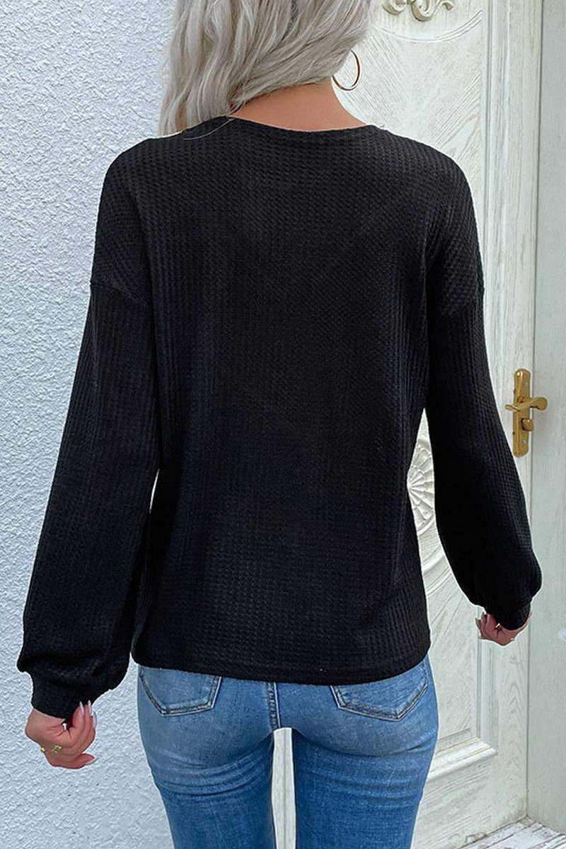 CWTTL1946_CASUAL COLORBLOCK LACE CREWNECK SWEATER