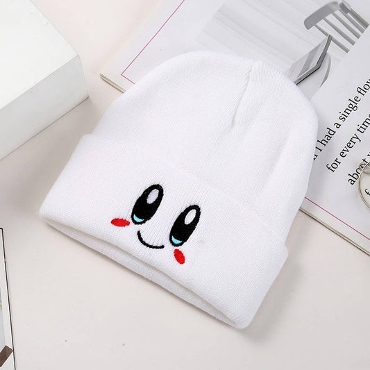 CWAH04353_PINK KIRBY SMILEY KNIT BEANIE