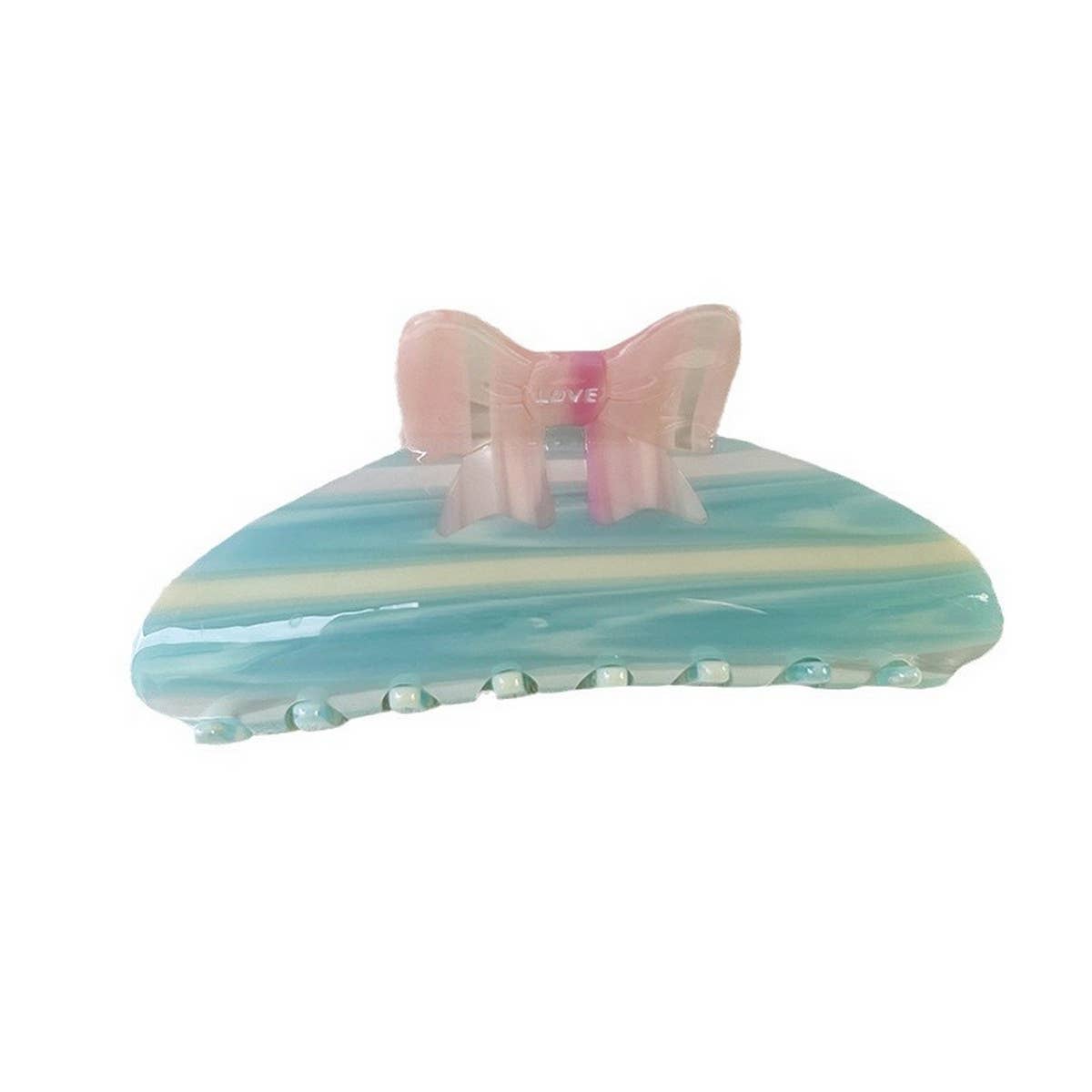 Colorblock Bow Acetate Hair Claw, Sweet Chic Clip_CWAHA1341