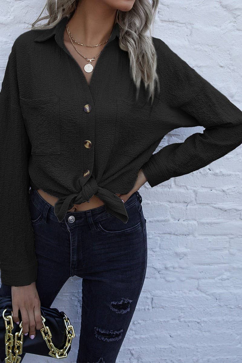 CWTSTL00959_LONG SLEEVE SOLID LAPEL MID-LENGTH VINTAGE SHIRT