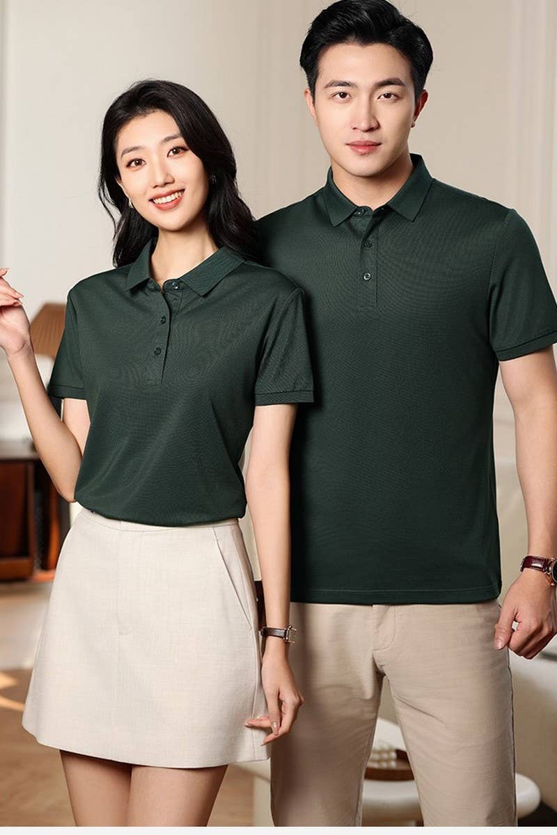 CWTBLS02431_SOLID COLOR MULBERRY SILK LAPEL POLO SHIRT