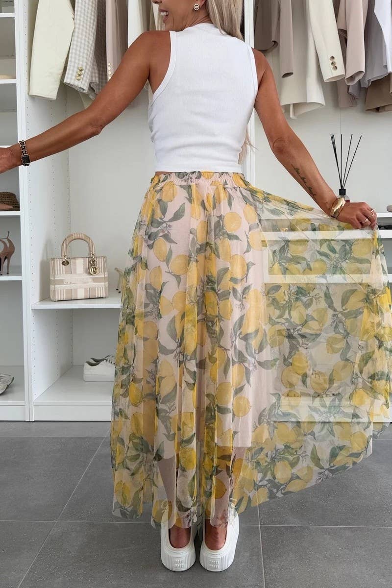 CWBLS0565_NEW PRINT ELASTIC WAIST WIDE SWING SKIRT