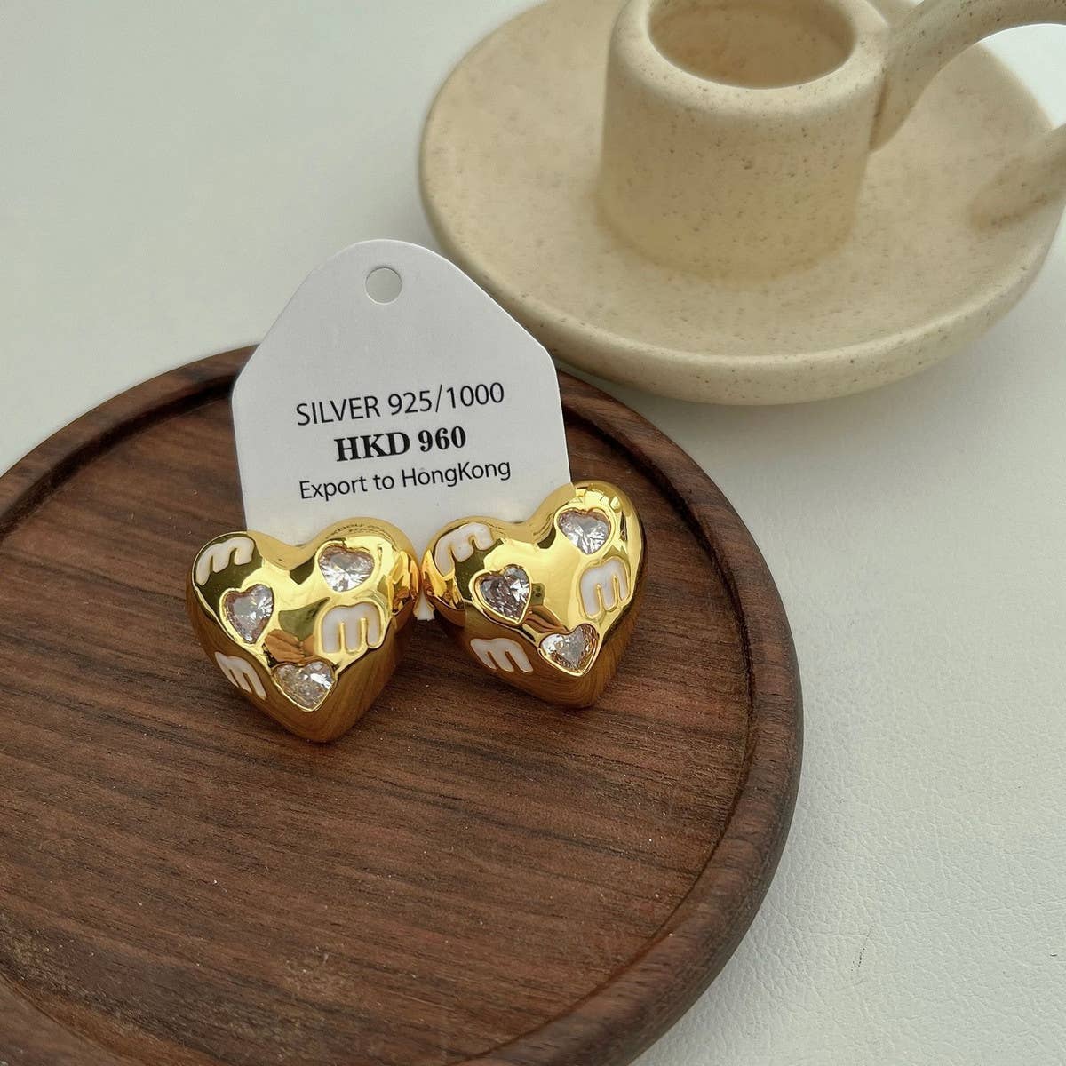 HALF FACE THREE-DIMENSIONAL EARRINGS