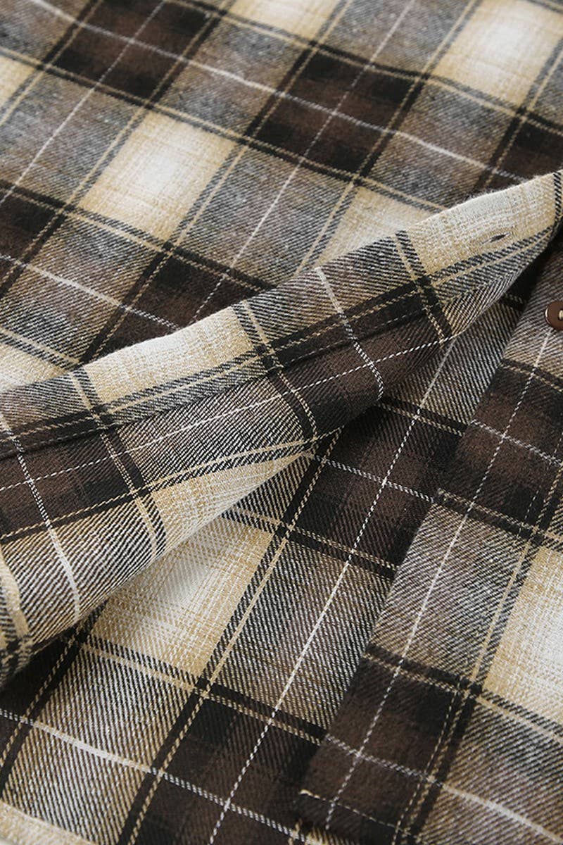 CWTBLL00585_CASUAL LONG-SLEEVED SHIRT RETRO PLAID SHIRT