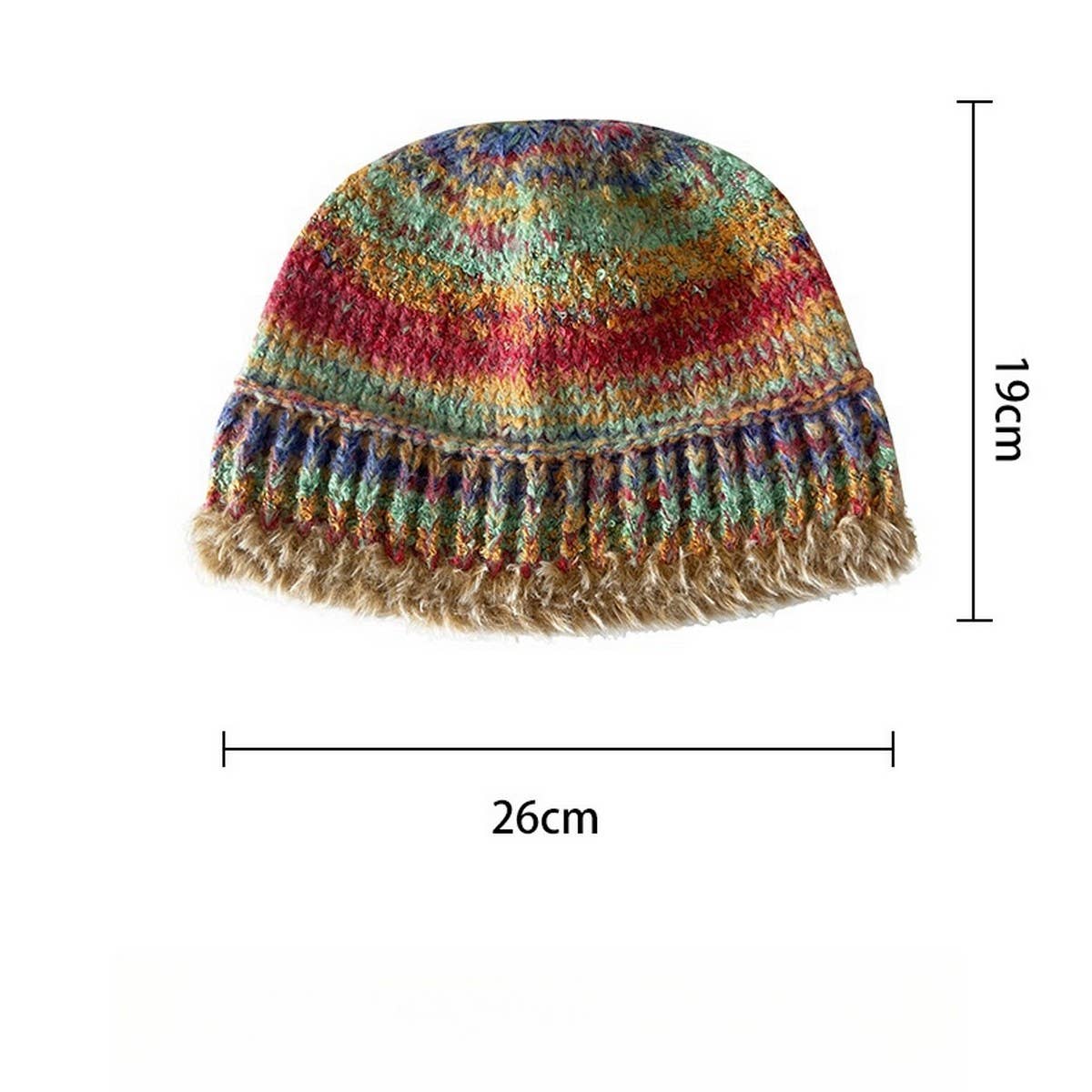 CHILDREN'S KNITTED HAT COLORFUL STRIPED BUCKET HAT_CWAH2050