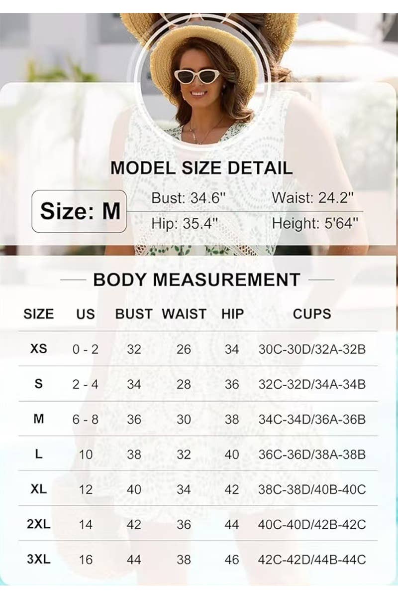 CWDSD10624_V-NECK NEW HOLLOW LACE SLEEVELESS DRESS