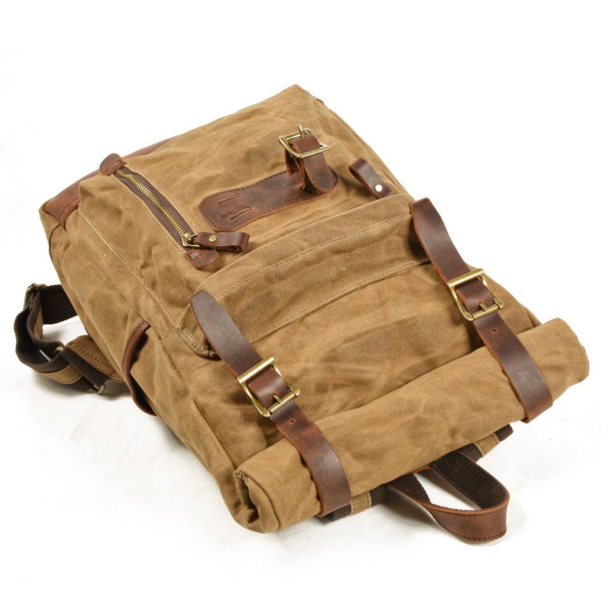 Motorcycle Style Canvas Tactical Backpack_CWAB5537