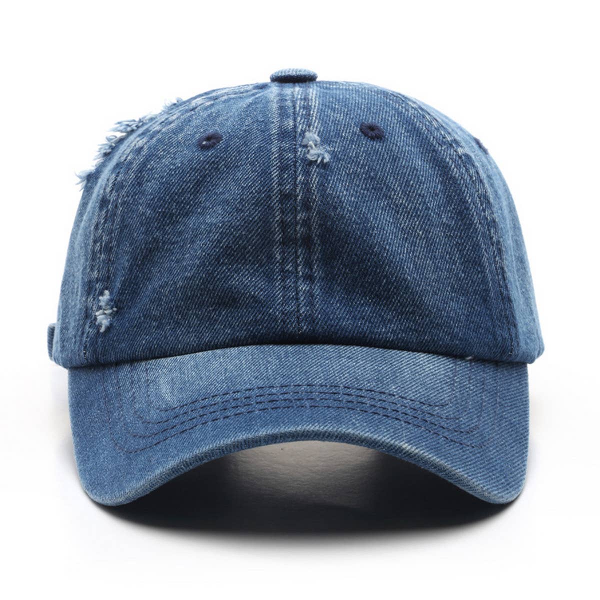 CWAH3219_FASHION RETRO RIPPED OLD DENIM BASEBALL CAP