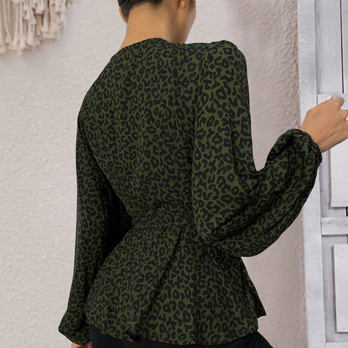 Deep V waist Slimming shirt French vintage top