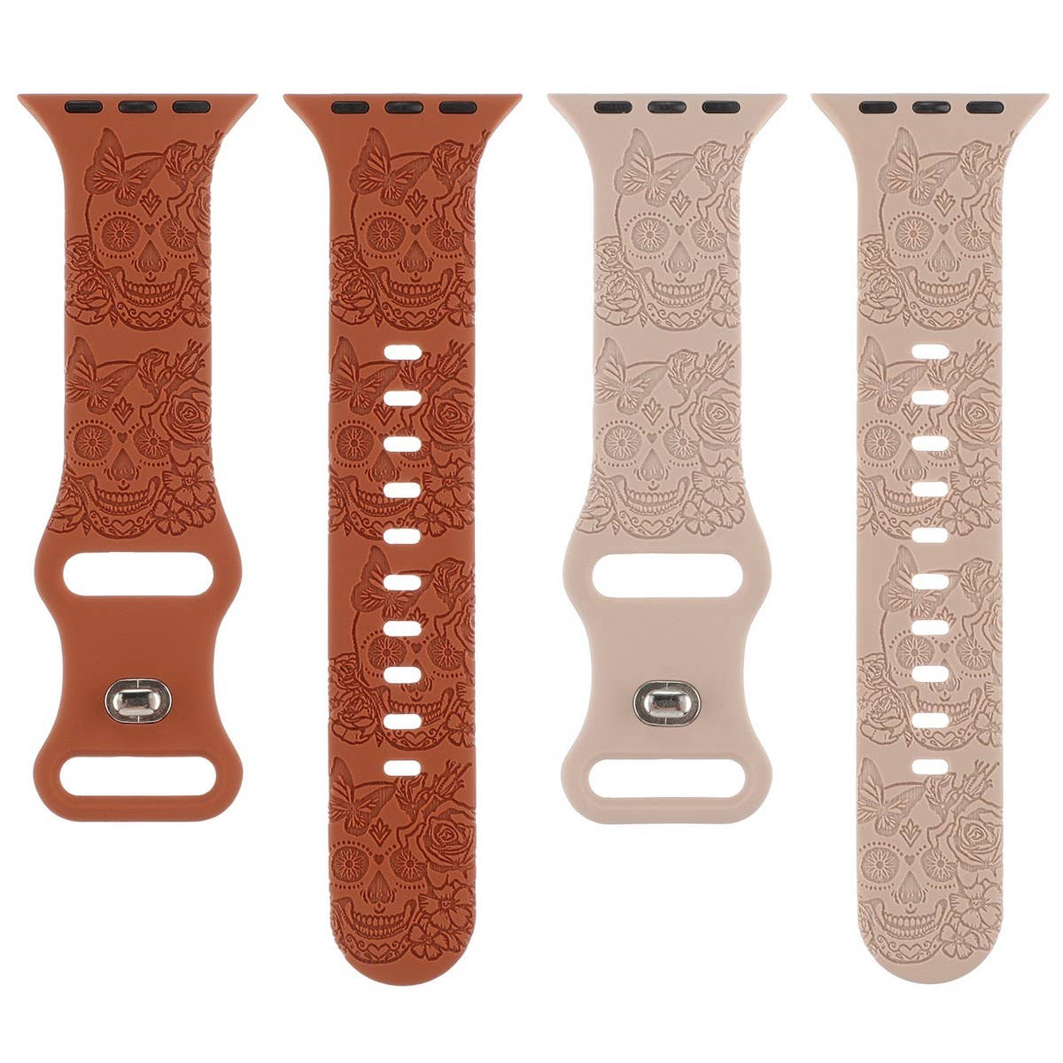 ENGRAVED CHECKERED SILICONE APPLE WATCH9-1 STRAP