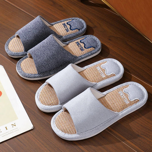 CUTE CARTOON BEAR LINEN SLIPPERS