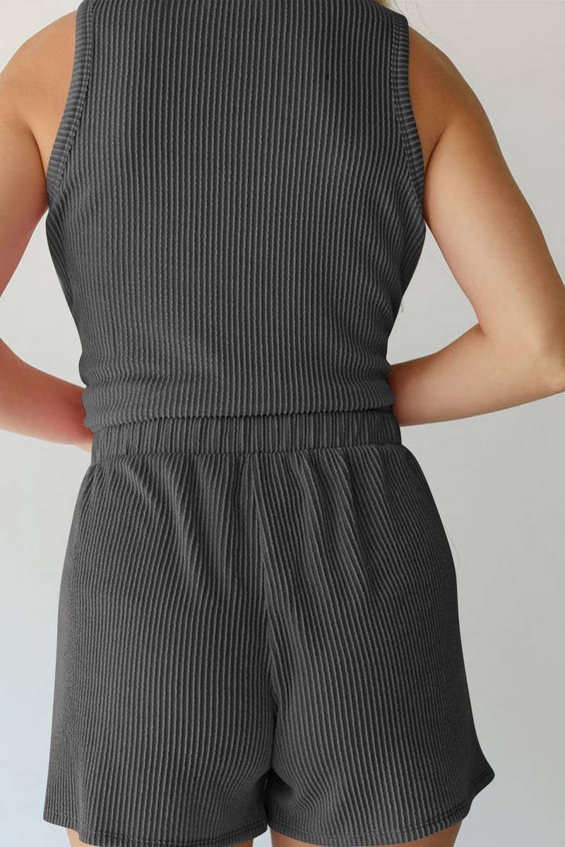 CWSTB2067_TWISTED STRIPE SLEEVELESS TOP AND SHORTS SET