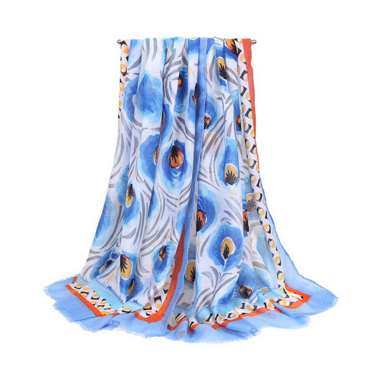 Floral Print Satin Scarf ? Spring Beach Wrap