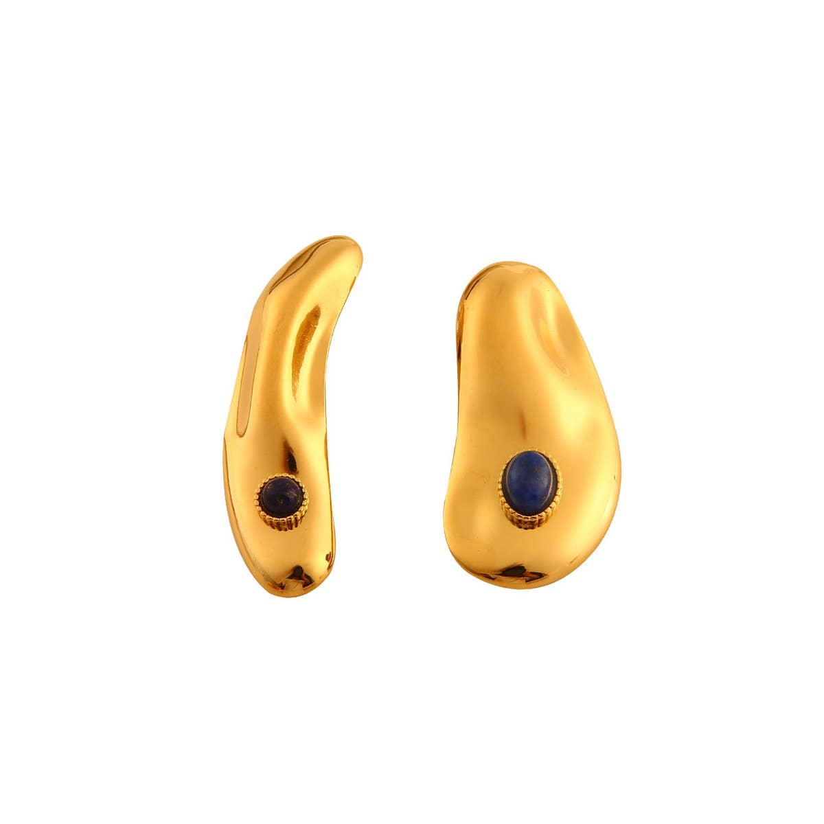 Stainless Steel Irregular Natural Stone Earrings_CWMM8909