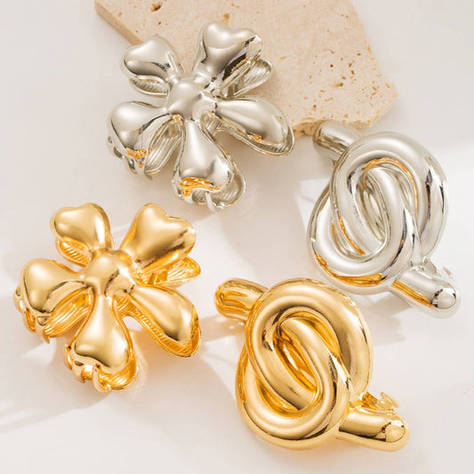 Minimalist Floral Geometric Hair Claw Clip
