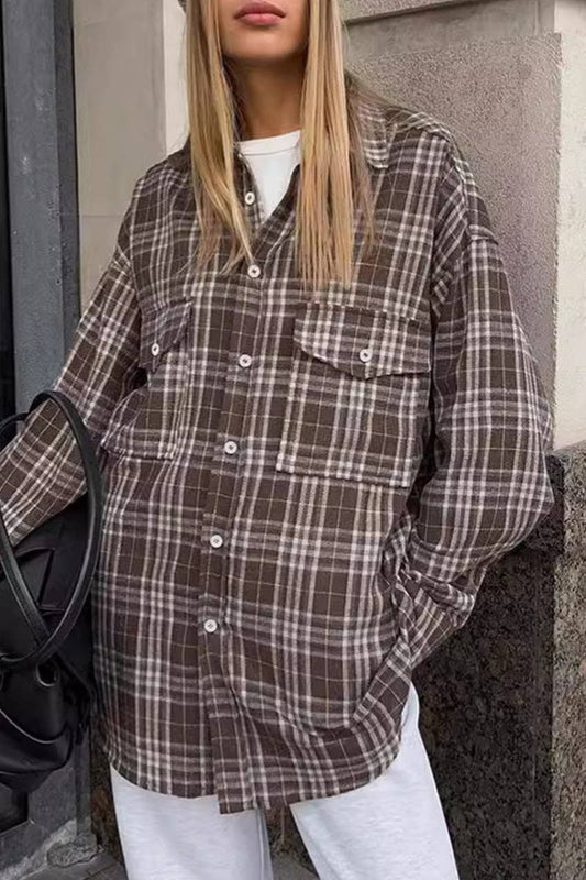 CWTBLL00611_CLASSIC RETRO PLAID LONG-SLEEVED SHIRT COATS