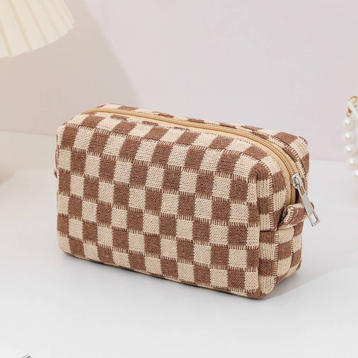 KNITTED LARGE CAPACITY COSMETIC BAG STORAGE BAG_CWAB1214