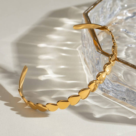 Retro 18K Gold Stainless Steel Heart Bracelet_CWAJE4895