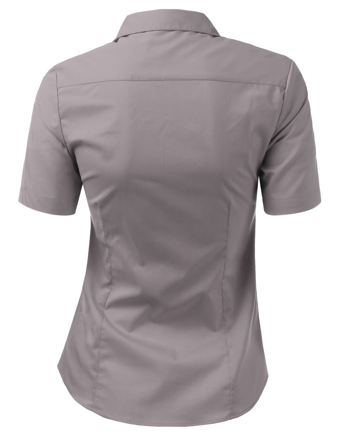 CWTSTS122_Short Sleeve Button Down Collar Shirt Blouse