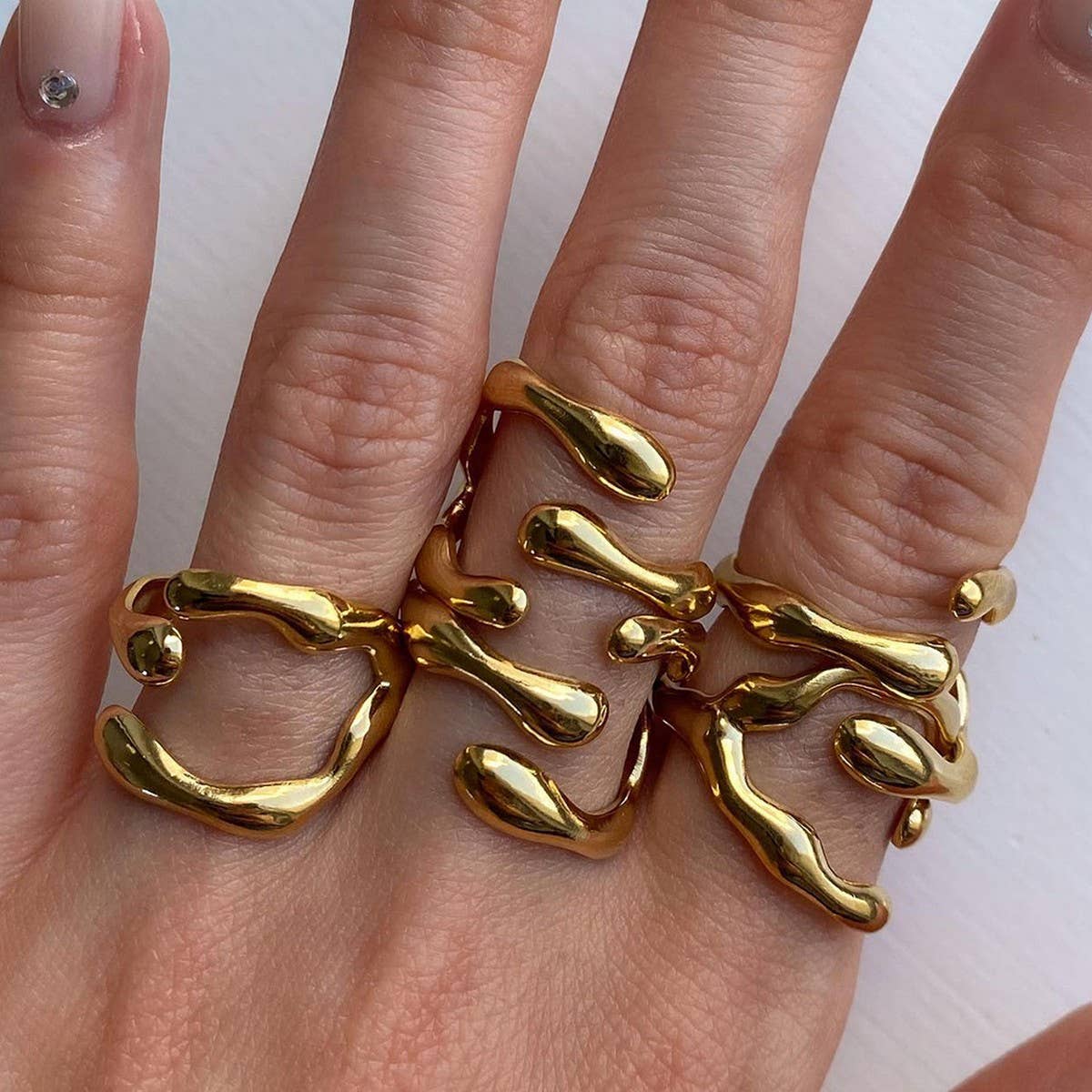 ADJUSTABLE OPEN RING GEOMETRIC DESIGN FOR WOMEN_CWAJE1224