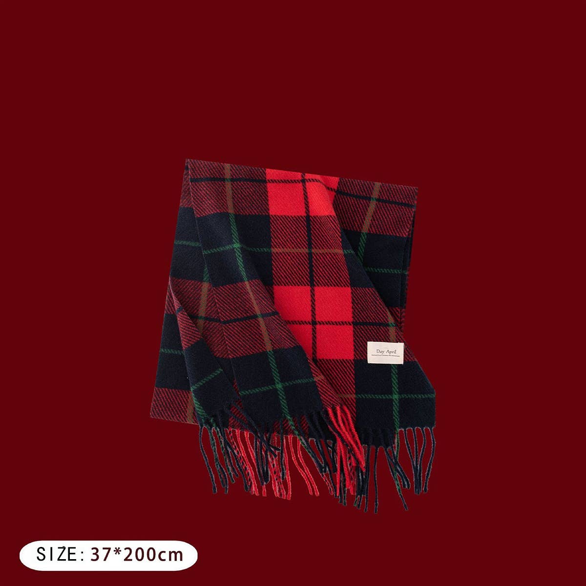 CWASC2723_CHRISTMAS PLAID ATMOSPHERE WARM SCARF