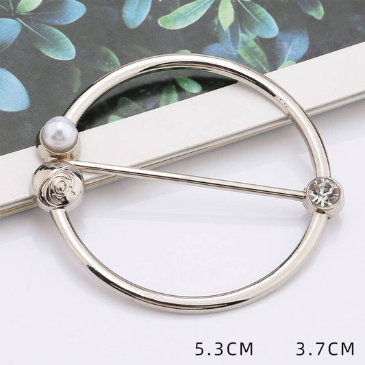 SILVER RING WITH PEARLS SIMPLE SCARF RING