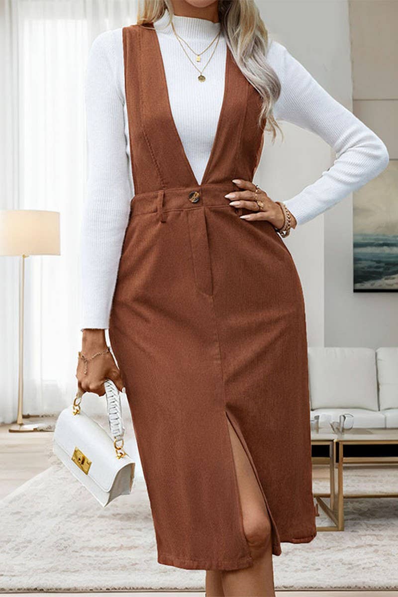 CWDTD0422_LONG AND VERSATILE SHOULDER STRAP SKIRT FOR WOMEN