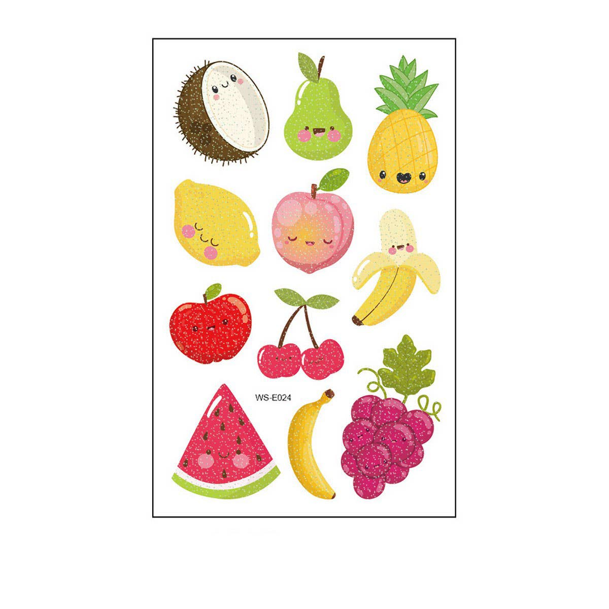 Waterproof Kids Sparkle Fruit & Veggie Tattoos