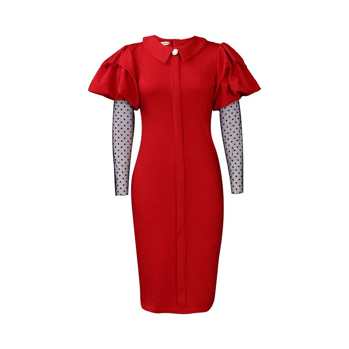 MESH AND PLEATED COMMUTER PLUS SIZE DRESS