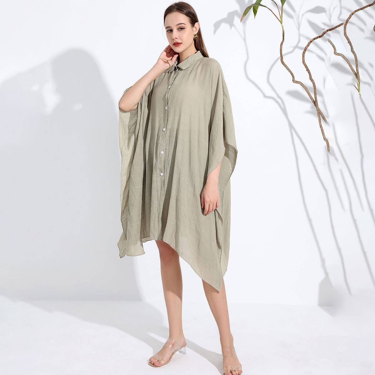 Bamboo Cotton Beach Shawl Sun Protection Cardigan_CWMM6303