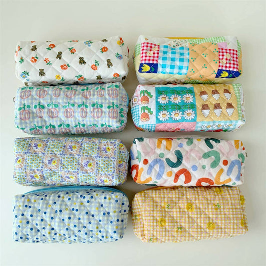 CASUAL FLORAL PENCIL CASE COSMETIC BAG_CWAB1044