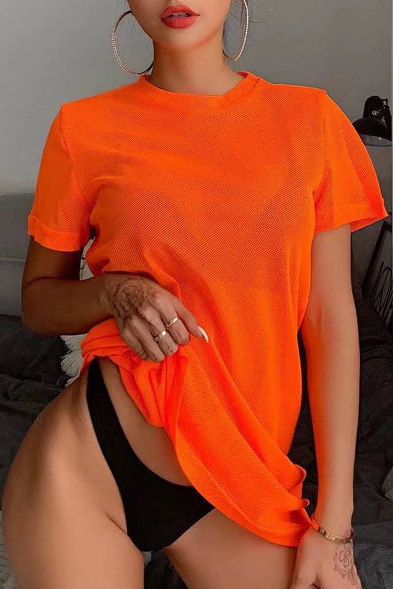 CWTTS1437_SEXY NEON FISHNET HOLLOW OUT MESH CROP TOP