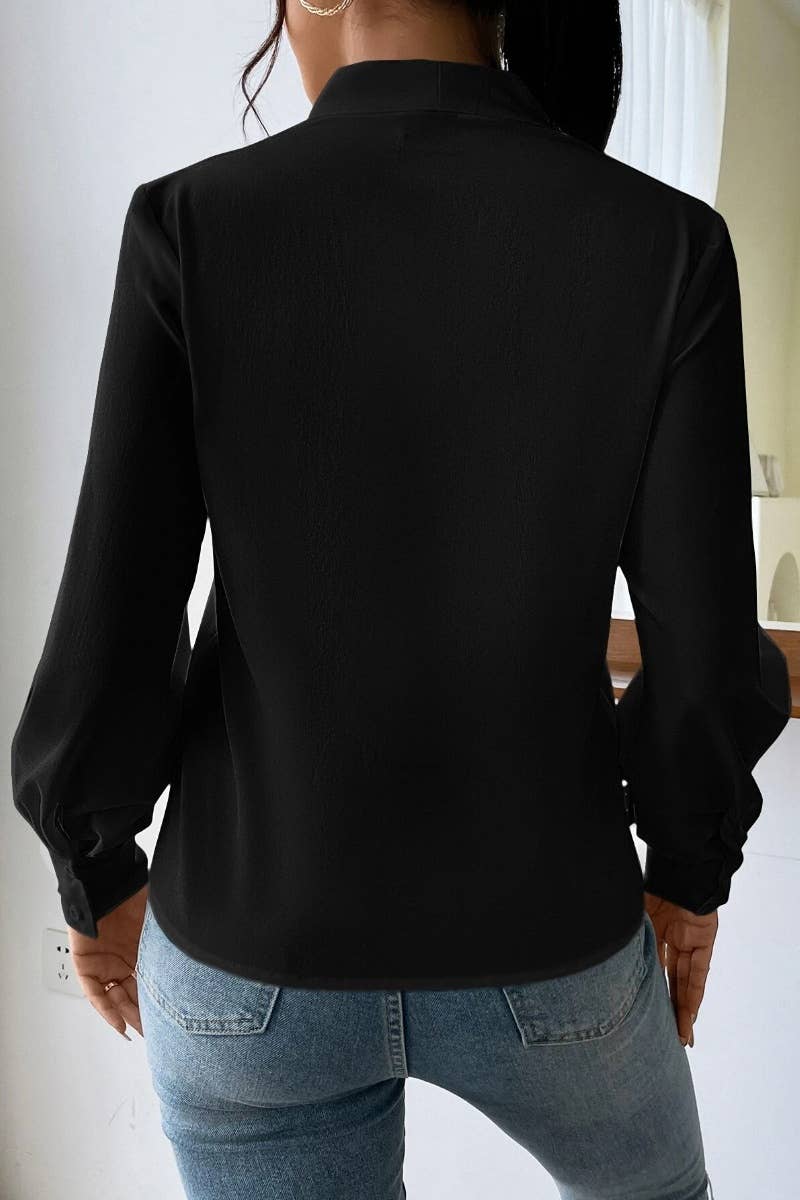 CWTBLL2547_FALL DESIGN SENSE V-NECK LONG SLEEVE TOP