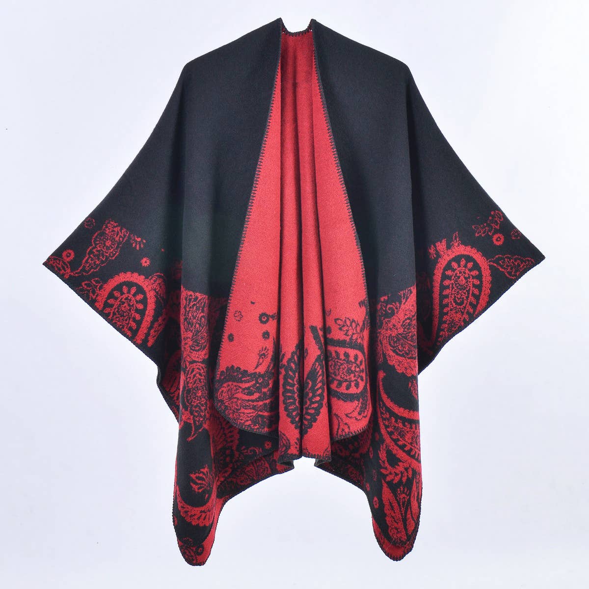 VINTAGE CASHEW FLOWER THICK WARM SHAWL