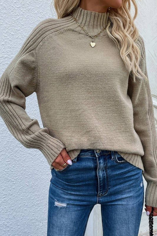 CWOSWL611  Turtle Neck Long Sleeve Pullover Sweater