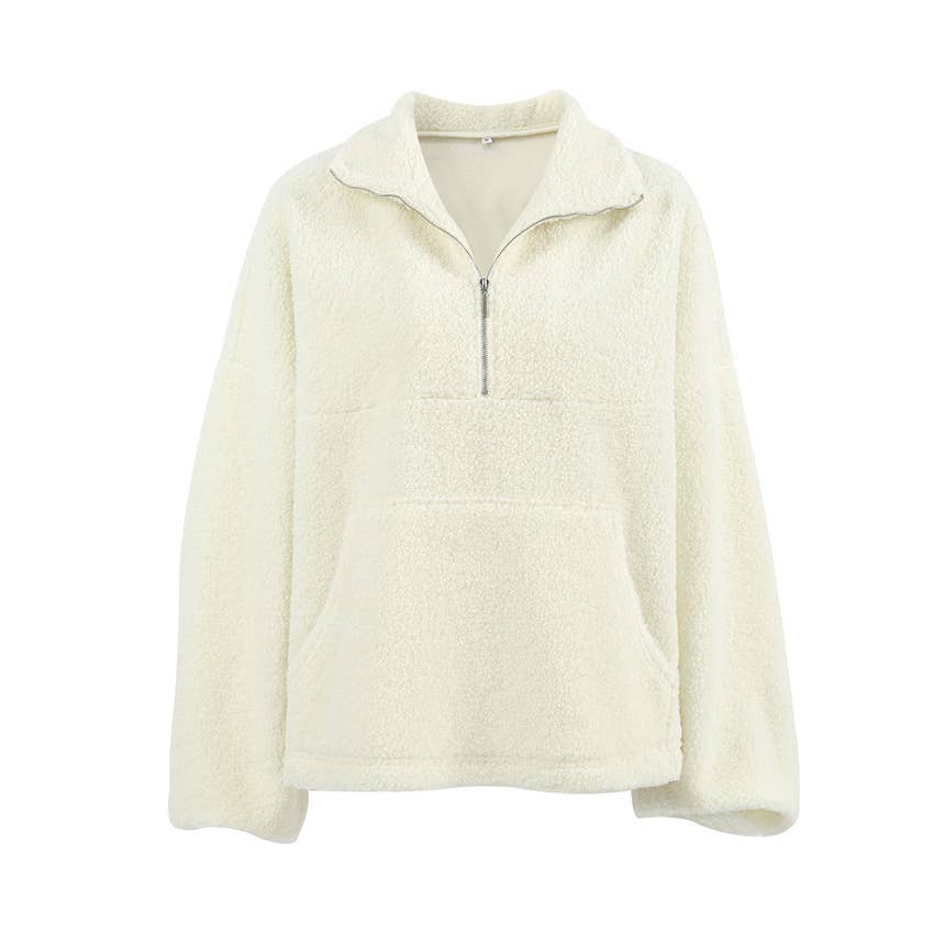 CWTBLL3113_LAMB WOOL ALL-IN-ONE POLO PULLOVER SWEATSHIRT
