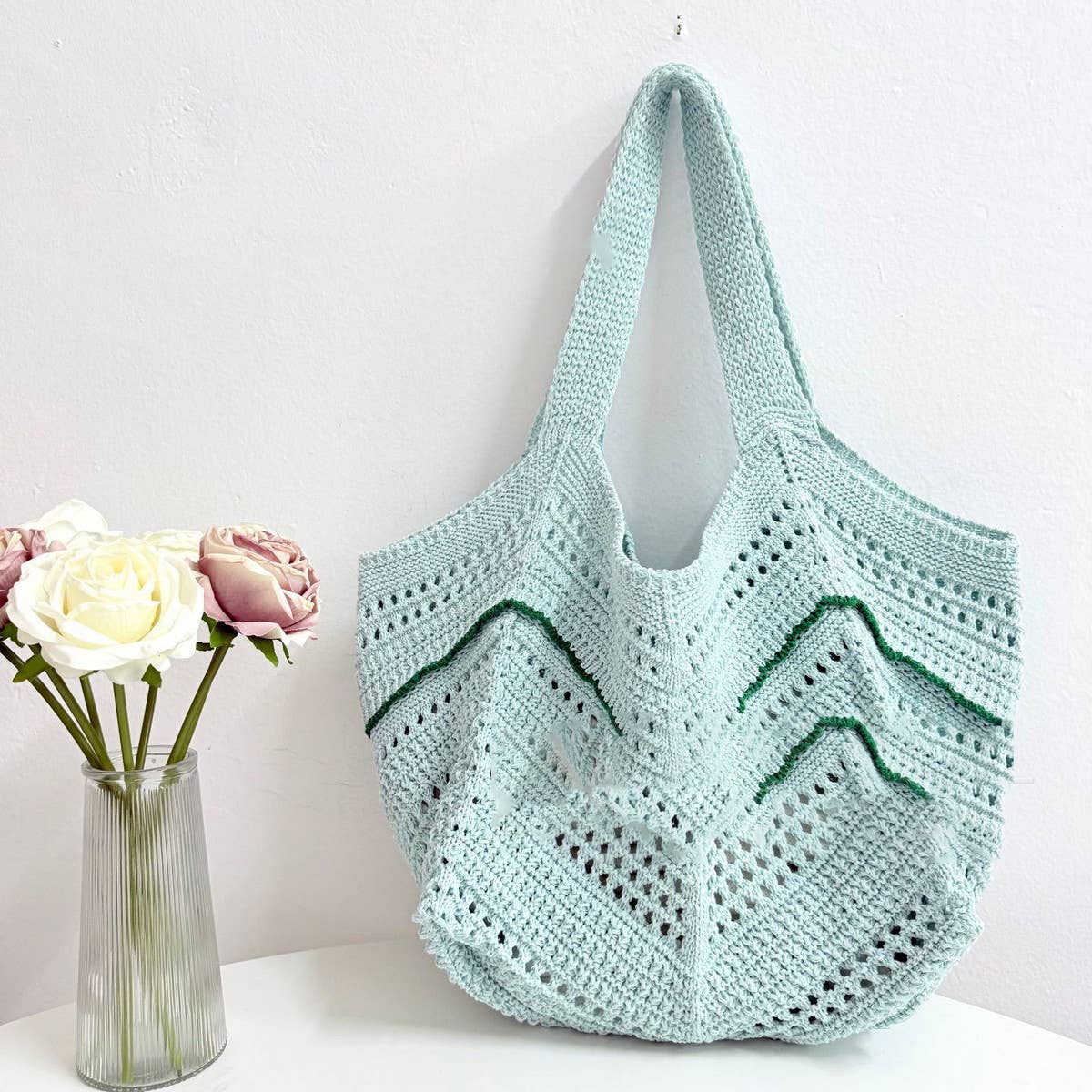 CUAB00327_2025 BOHO STRAW TOTE BAG LARGE BEACH VACATION