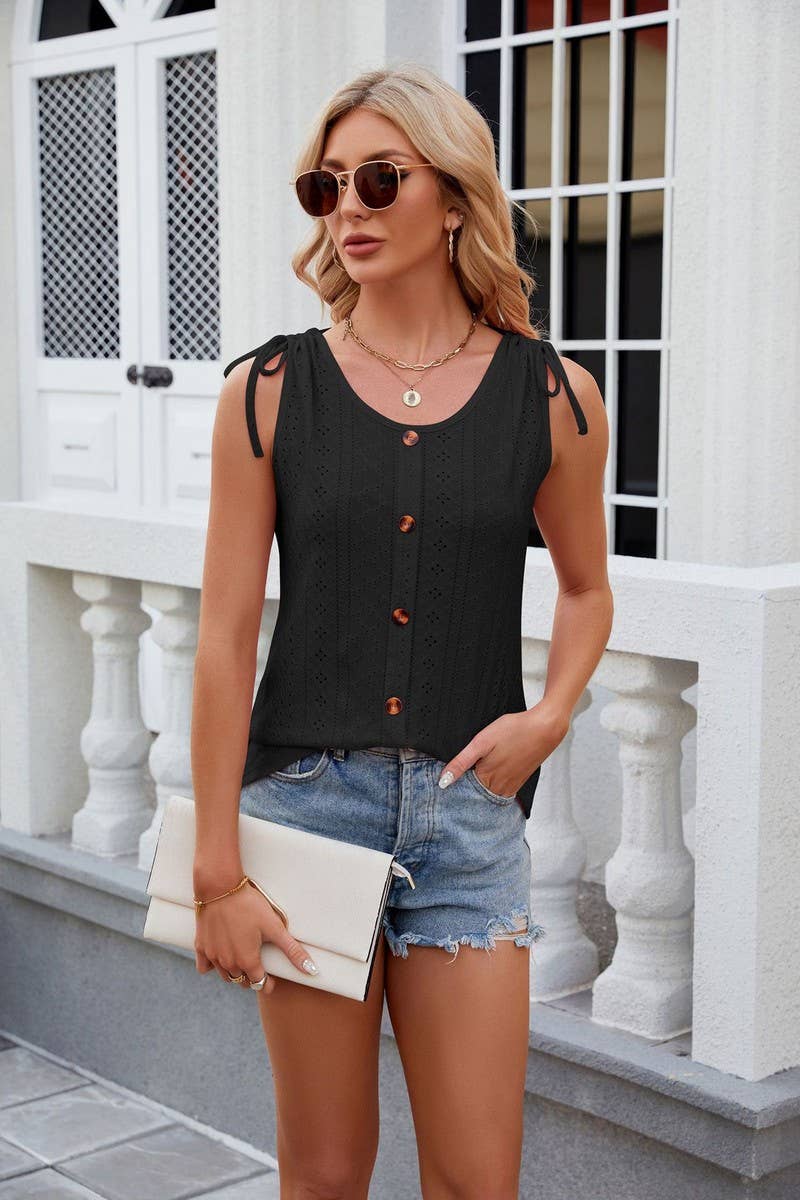 CWTTSL0234_Round Neck Sleeveless Knit Top