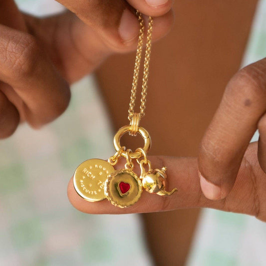 Basic loose chain heart round necklace_CWMM5711