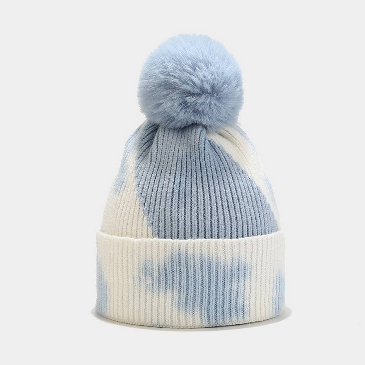 NEW TIE-DYE POM-POM KNITTED HAT_CWAH1619