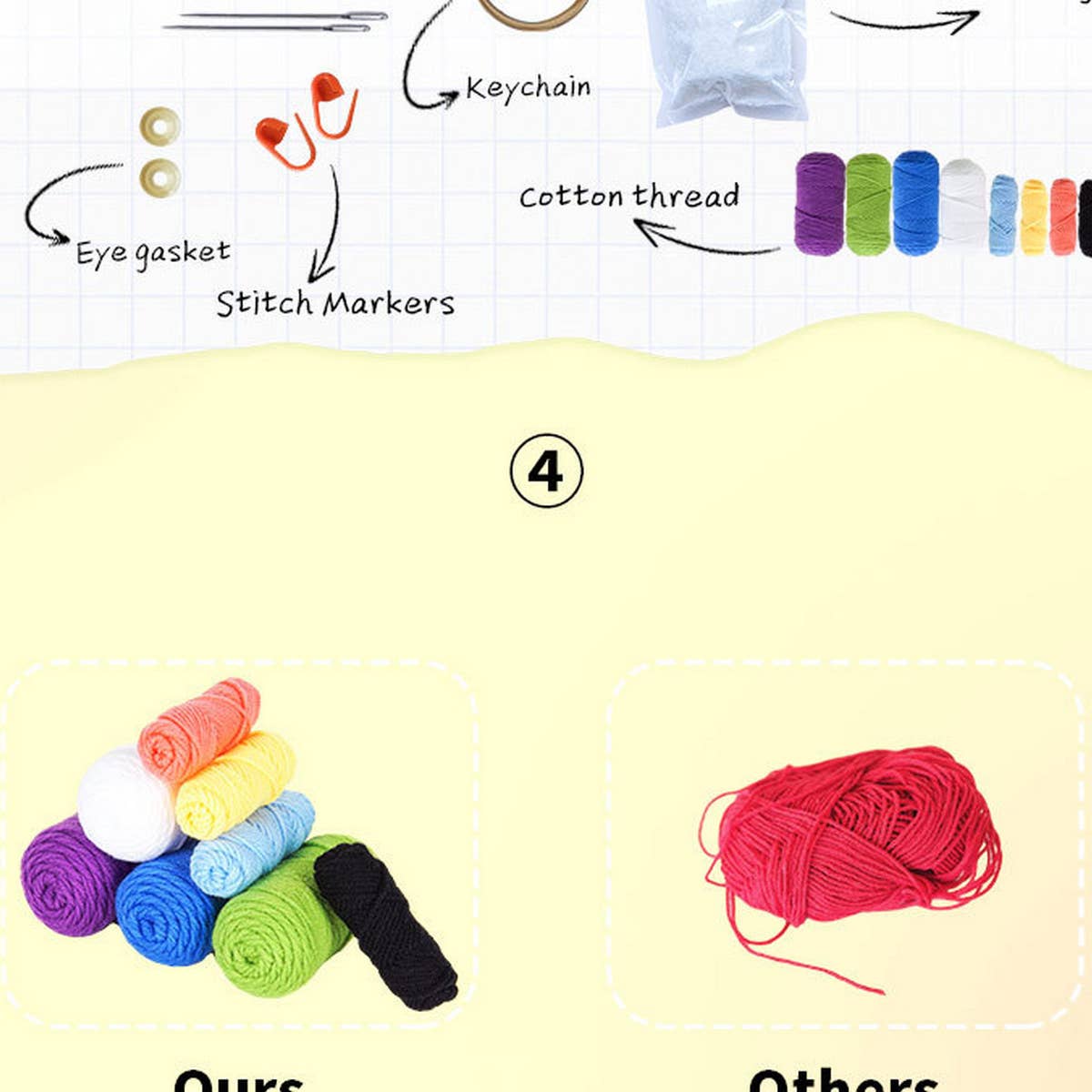 HANDMADE DIY DOLL CROCHET MATERIAL PACKAGE