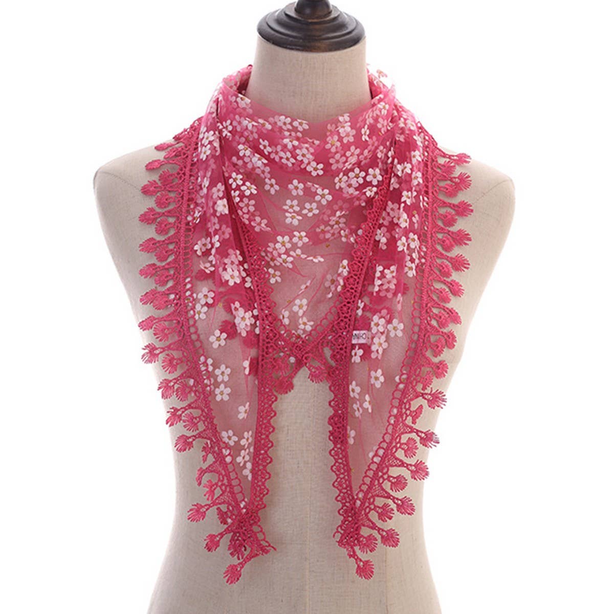 SOLID COLOR TASSEL FLOWER TRIANGLE LACE VEIL_CWMM1987