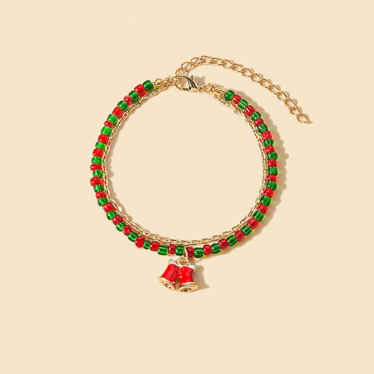 CHRISTMAS COLORBLOCK HANDMADE BEADED BRACELET