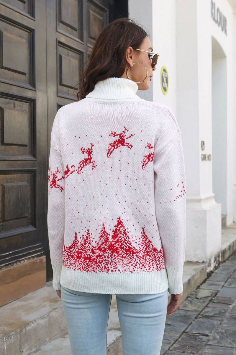 CWOSWL6399_CHRISTMAS TURTLENECK AND LONG-SLEEVED SWEATER