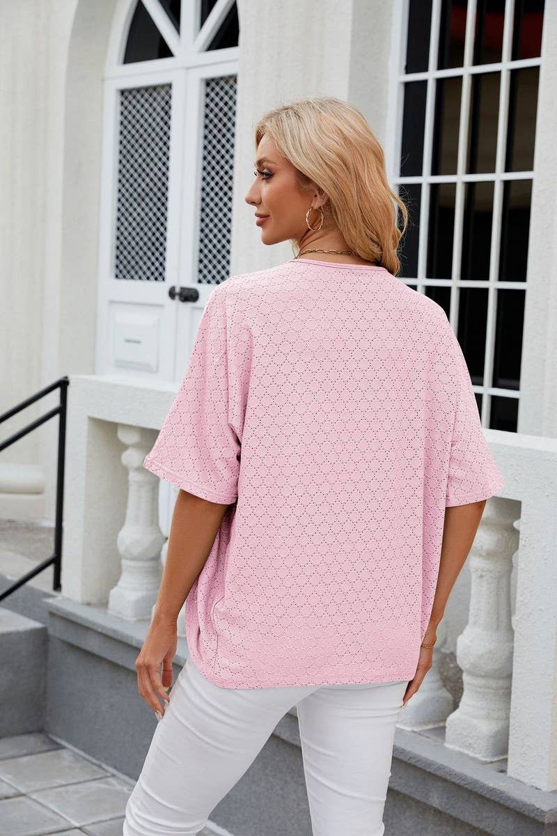 CWOCAS0023_Open Front Short Sleeve Knit Top