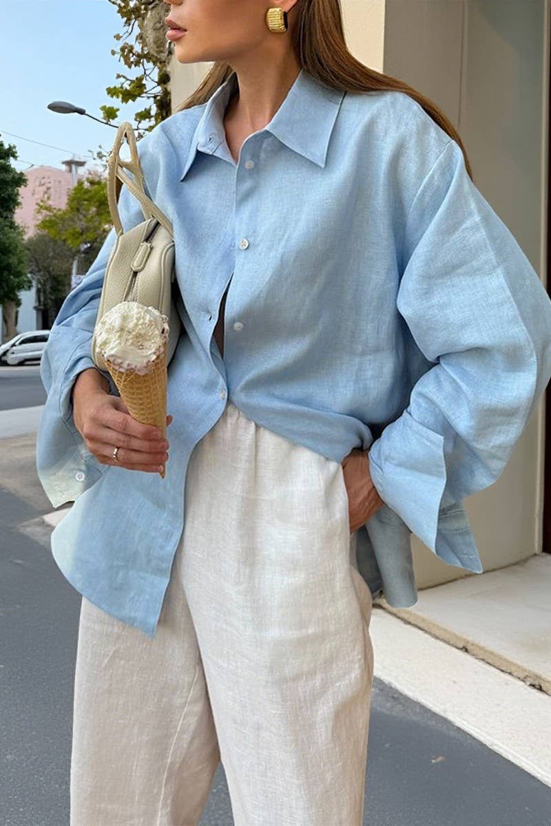 CWTSTL01004_CASUAL VACATION SOLID LONG SLEEVE SHIRT